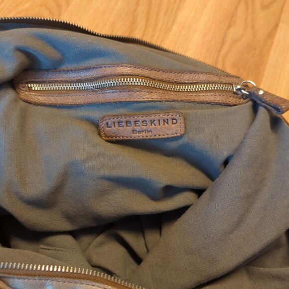 Liebeskind Berlin Shoulder Bag Crossbody Tote Satchel Tan Brown Leather Boho - Picture 9 of 12